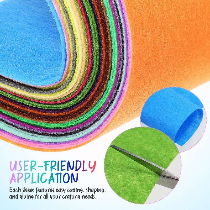 60pcs Felt Fabric Sheets 30x20cm for Sewing Crafts DIY School Projects Random Colors - Image 4