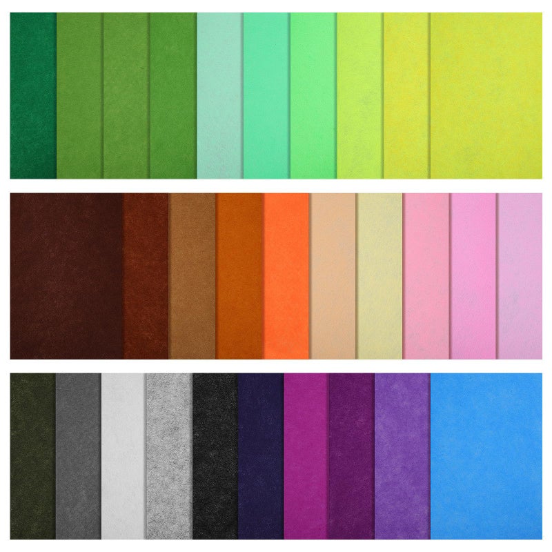 60pcs Felt Fabric Sheets 30x20cm for Sewing Crafts DIY School Projects Random Colors - Image 2