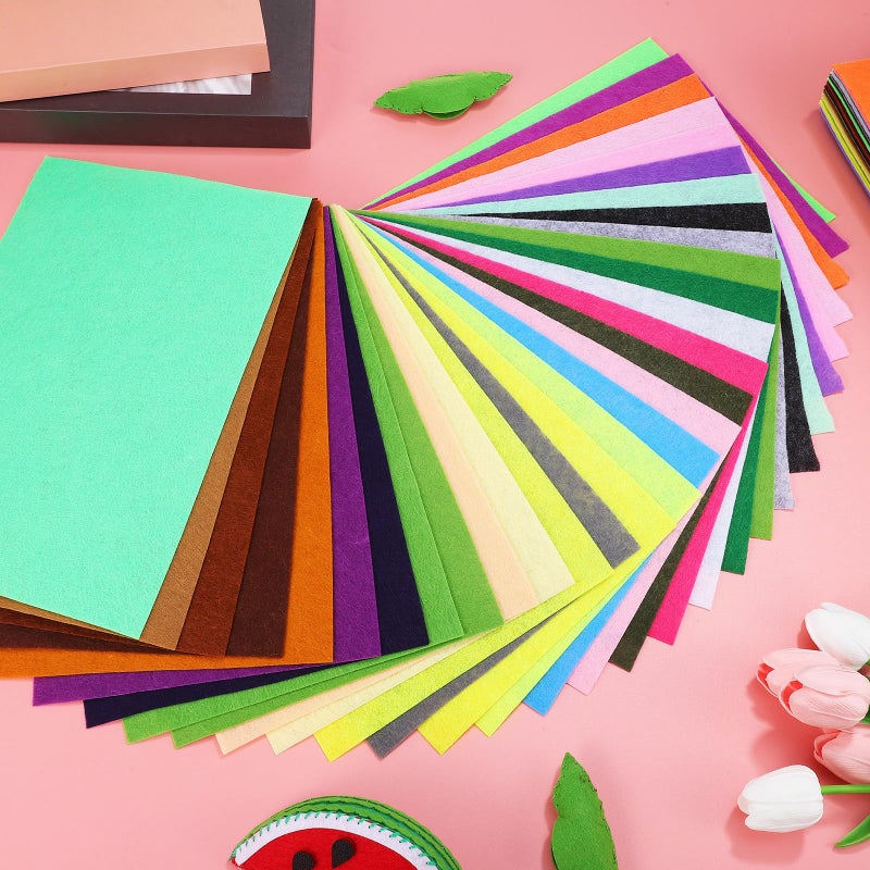 60pcs Felt Fabric Sheets 30x20cm for Sewing Crafts DIY School Projects Random Colors - Image 5