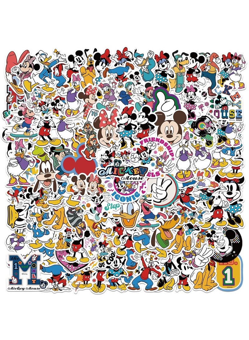 100 Pcs Disney Mickey Mouse And Donald Duck Stickers for Water Bottle Cup Laptop Guitar Car Motorcycle Bike Skateboard Luggage Box Vinyl Waterproof Graffiti