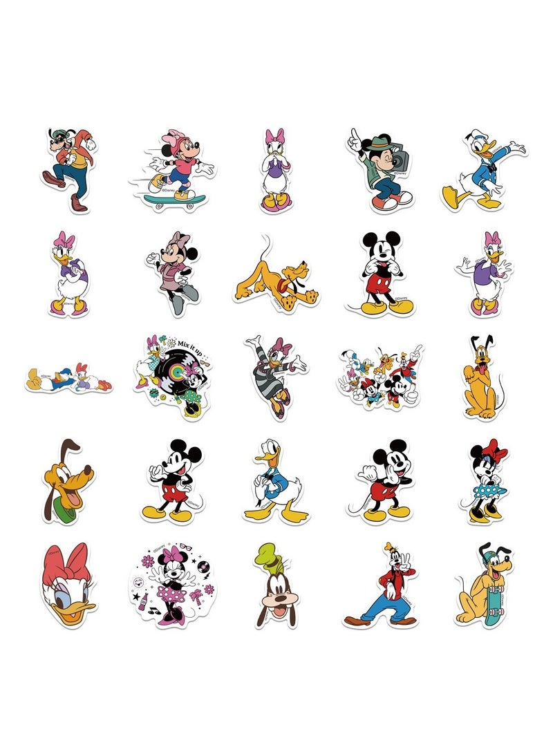 100 Pcs Disney Mickey Mouse And Donald Duck Stickers for Water Bottle Cup Laptop Guitar Car Motorcycle Bike Skateboard Luggage Box Vinyl Waterproof Graffiti