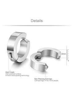 Fayrouz Jewellery Fayrouz Jewelry Small Hoop Earrings Without Piercing Stainless Steel Huggie Earrings for Men and Women Earrings for Men and Women  - Image 5