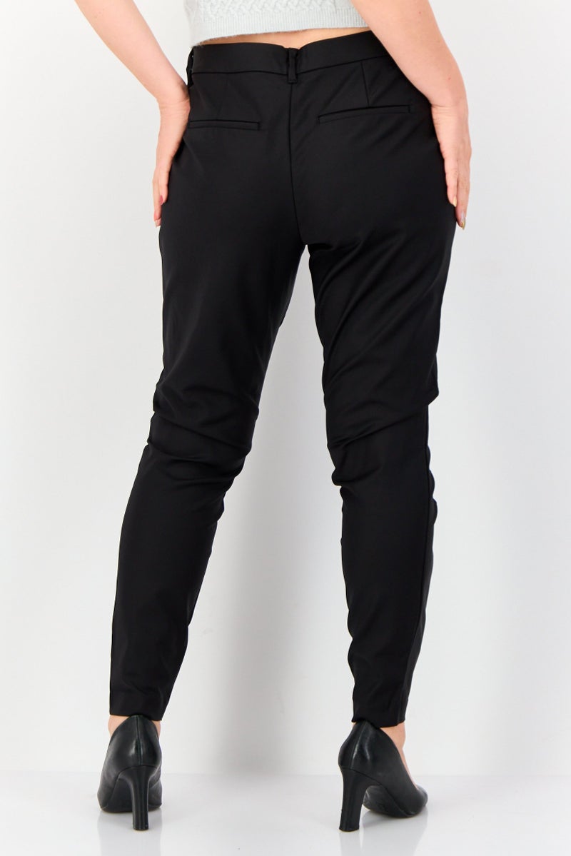 VERO MODA Women Regular Fit Solid 34 Inseam Skinny Leg Pants, Black - Image 4