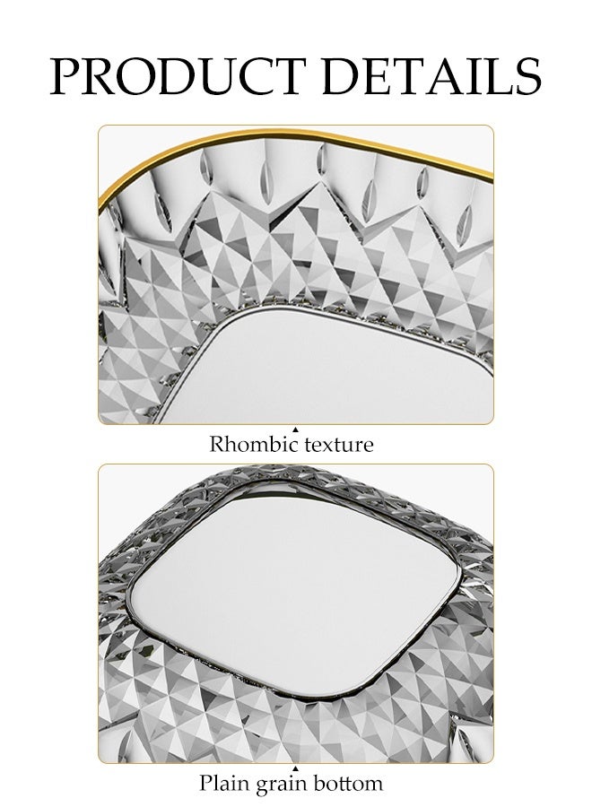 DUNISO 5pcs Dessert Plates Set Clear PET Plastic Plates Dessert Plates Snack Dishes With Rack Elegant Dinner Cake Dessert Snack Plate Storage Dried Fruit Plate Tasting Plate Display Stand for Family， Party， Picnic， Home - Image 3