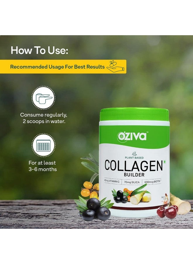 OZiva Plant Based Collagen Builder Powder (With Vitamin C) Berry Orange,250G & Plant Based Biotin 10000+ Mcg (With Natural Sesbania Agati Extract) For Stronger Hair & Healthier Skin,125G(Combo Pack) - Image 5