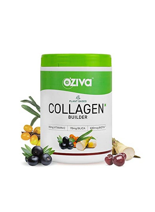 OZiva Plant Based Collagen Builder Powder (With Vitamin C) Berry Orange,250G & Plant Based Biotin 10000+ Mcg (With Natural Sesbania Agati Extract) For Stronger Hair & Healthier Skin,125G(Combo Pack) - Image 2