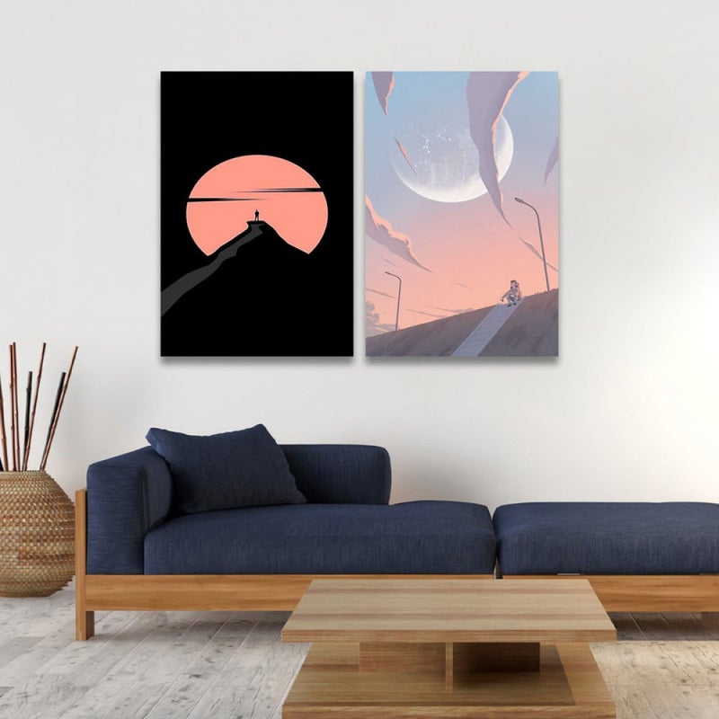 Marktna A double canvas painting with a modern design, total size 100 x 70 cm - Image 1