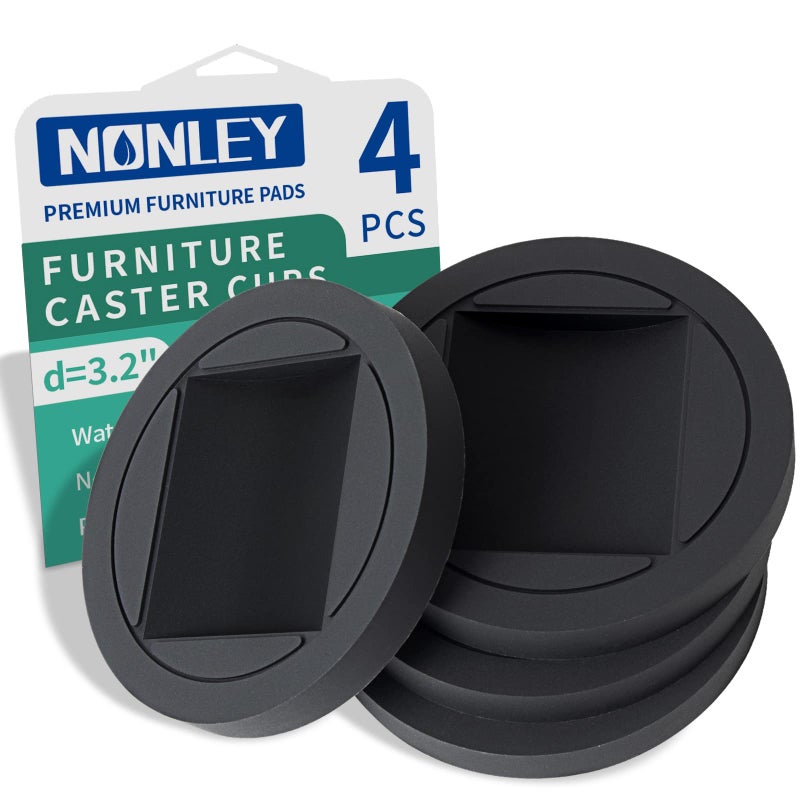 Nonley Bed Stoppers Furniture Stopper 4 Pack Non Slip Rubber Wheel Stoppers  Premium Solid Furniture Cups Fits to All Floors  Wheels of Sofas Beds Chairs Prevents Scratches and Sliding Round4pcs