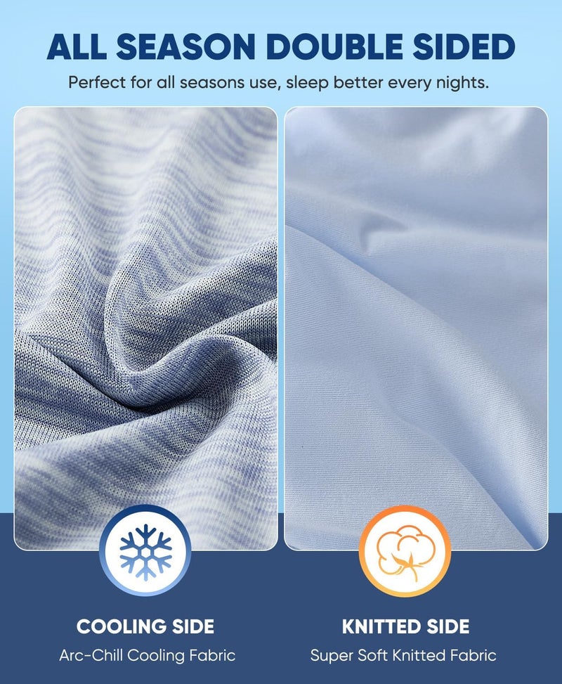 LUXEAR Cooling Pillowcase 2 Pack Queen (20'' x 30'') Blue - Image 5