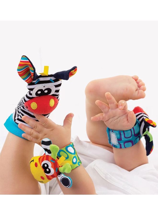 Baby Wrist Rattles Foot Finder Socks Set, Infant rattle Socks and baby hand rattles wrist, Newborn Soft Sensory Toys, Infant Wrist Rattles for Babies 0-6 Months (Classic) - Image 4