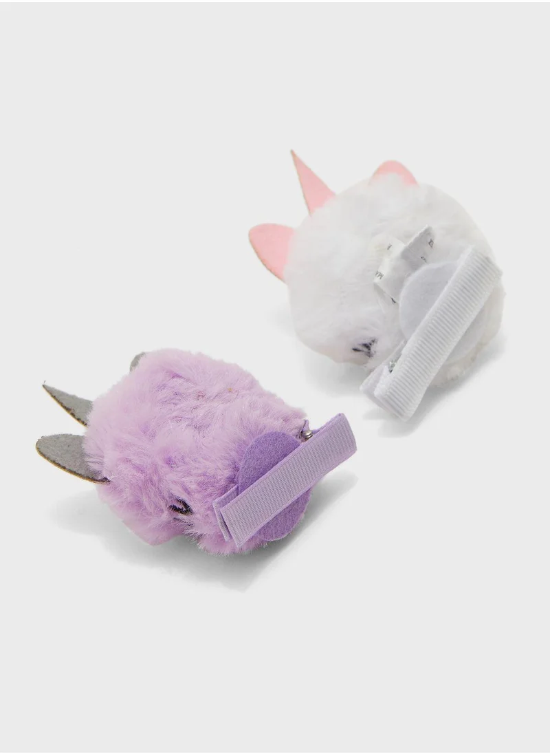 Claires Kids 2 Pack Unicorn Hair Clips