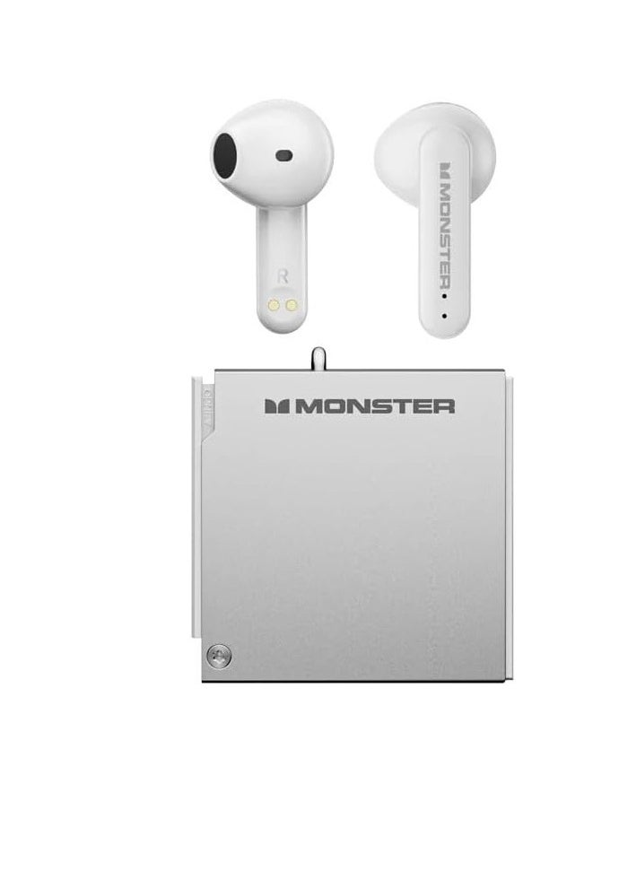 Monster - Original Monster XKT17 Gaming Headset TWS Wireless Bluetooth Earphones Sport Earbuds Noise Reduction Low Latency Headphones Mic, white - Image 1