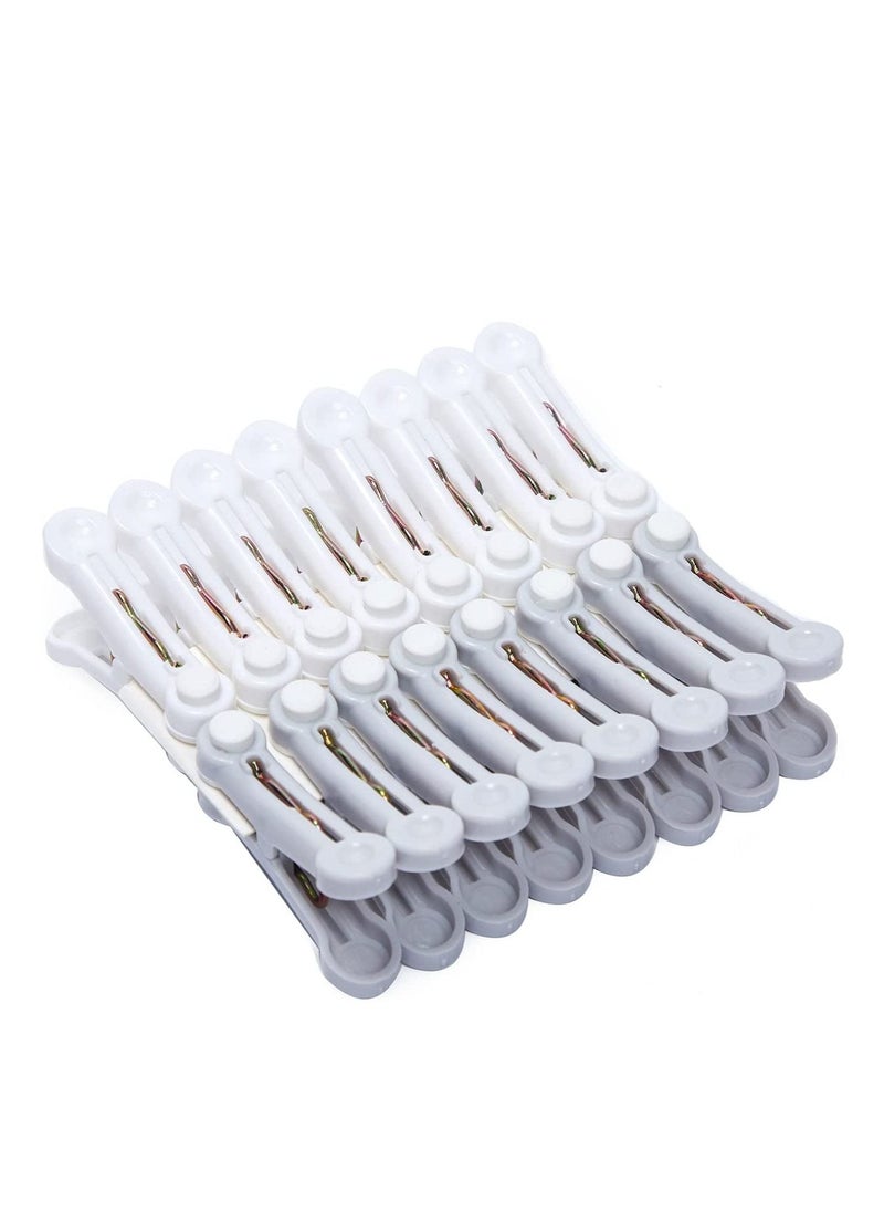 SYOSI Chip Clips, Plastic Clothespins, Bag Clips for Food Packages, Towel Laundry Sock Clothes Pins, Non-Slip Grip Refrigerator, Bread Bags, Snack Bags 16 Pack  - Image 1