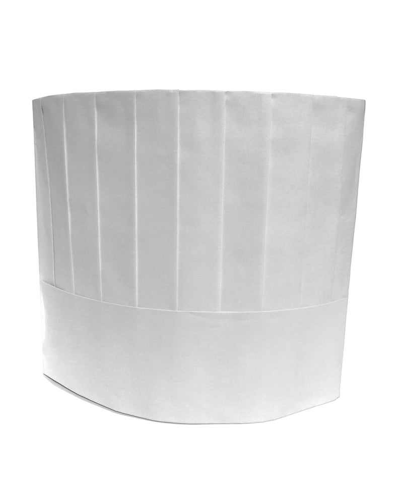 KingSeal Disposable Paper Chef Hats, Pleated, Adjustable Band, 9 Inches Tall, White - 20 pcs per Pack - Image 5