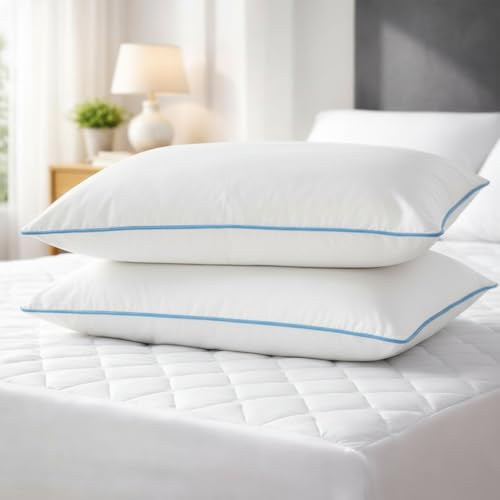 ROMA PUF Stardust Virgin Microfiber Pillow, Height Adjustable, Orthopedic, Toxin-Free, Soft & Supportive for Neck Back Shoulder Cervical Side Sleeping, Pack of 2 (24x16 Inch)(Bag Included) - Image 1