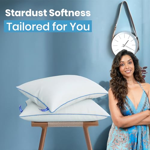 ROMA PUF Stardust Virgin Microfiber Pillow, Height Adjustable, Orthopedic, Toxin-Free, Soft & Supportive for Neck Back Shoulder Cervical Side Sleeping, Pack of 2 (24x16 Inch)(Bag Included) - Image 5