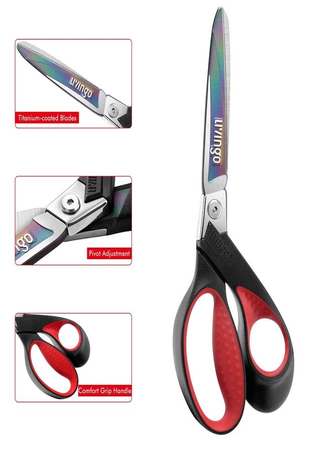 LIVINGO Industrial Scissors Heavy Duty: 9" Professional Multipurpose Shears Sharp Stainless Steel - Forged Titanium Coated Scissors for Fabric Sewing Carpet Craft Workshop Outdoor Home Office - Image 3