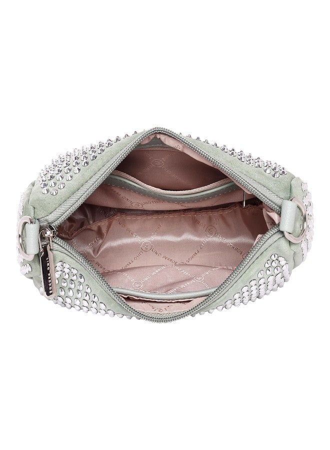 Lino Perros Womens Soft Green Shoulder Bag - Image 5