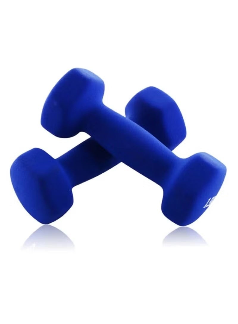 Huitich 5KG Neoprene Dumbbell Set – Blue, Pack of 2 - Image 1