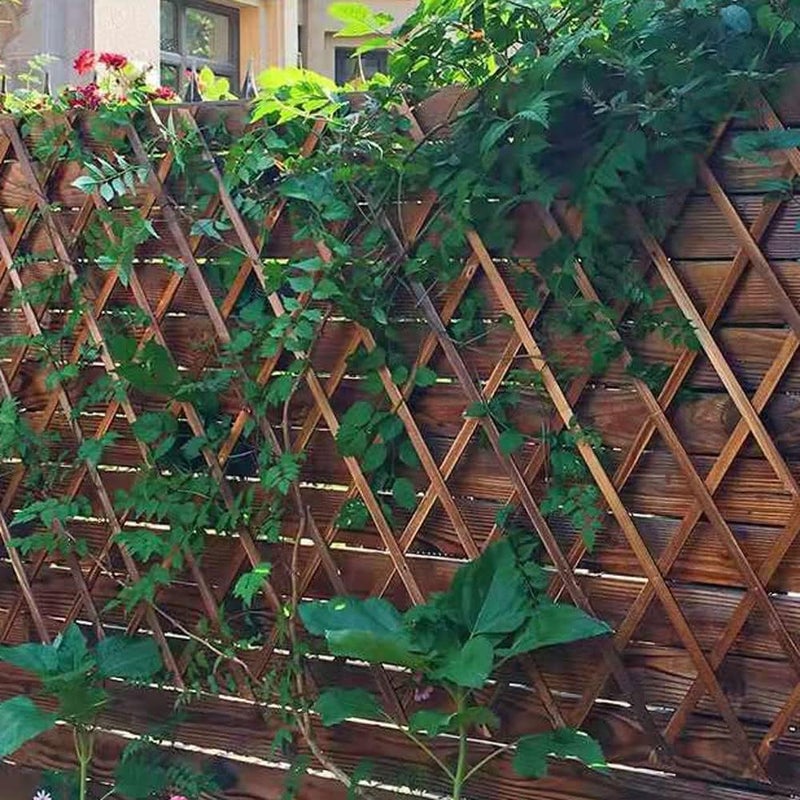 لينجوي سياج خشبي قابل للتمديد من ، تعريشة حديقة اصطناعية، إطار تسلق النباتات، كروم متسلقة للنباتات للحديقة، المكتب، الشرفات. (105 سم (قطعتان)) - Image 4