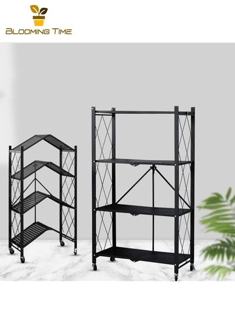 4-Layer Foldable Racks, Free Installation Of Household Storage Racks, Kitchen Storage Racks, Multi-Layer Storage Racks, Space-Saving
