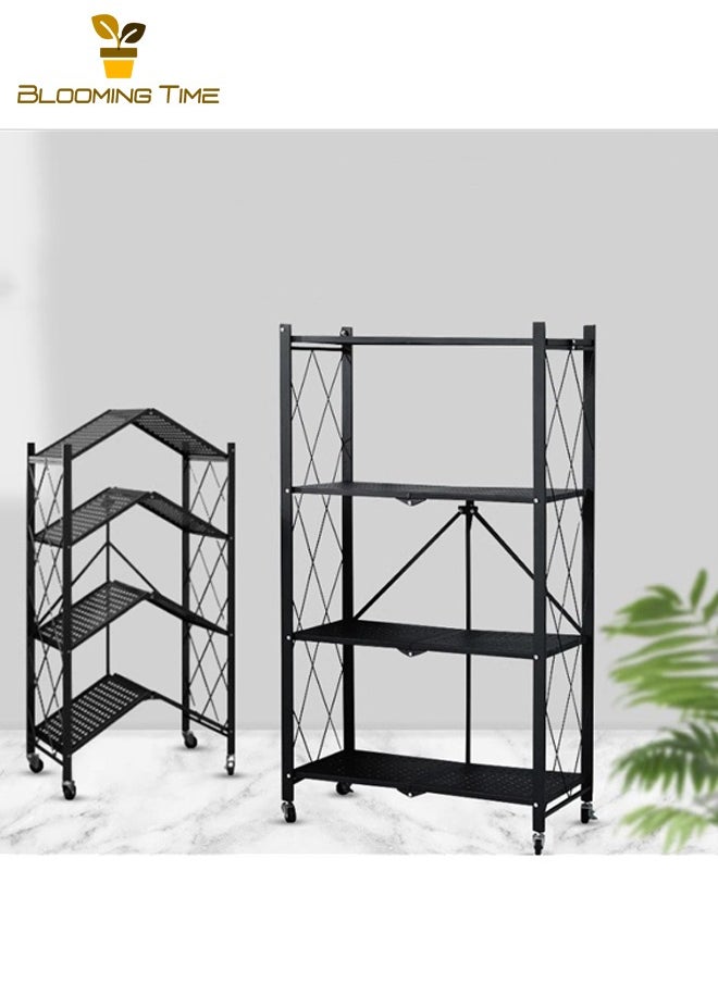 4-Layer Foldable Racks, Free Installation Of Household Storage Racks, Kitchen Storage Racks, Multi-Layer Storage Racks, Space-Saving