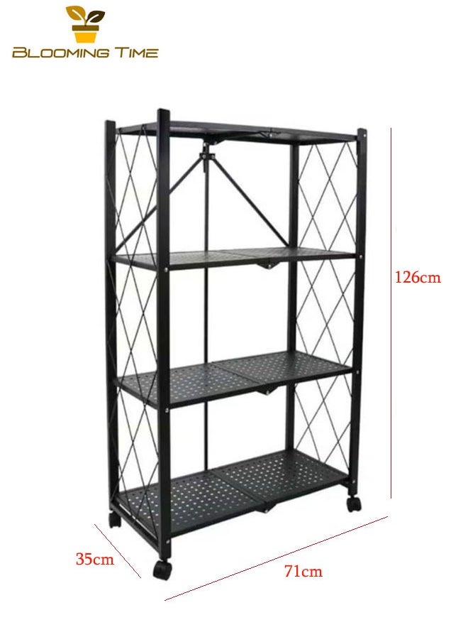 4-Layer Foldable Racks, Free Installation Of Household Storage Racks, Kitchen Storage Racks, Multi-Layer Storage Racks, Space-Saving