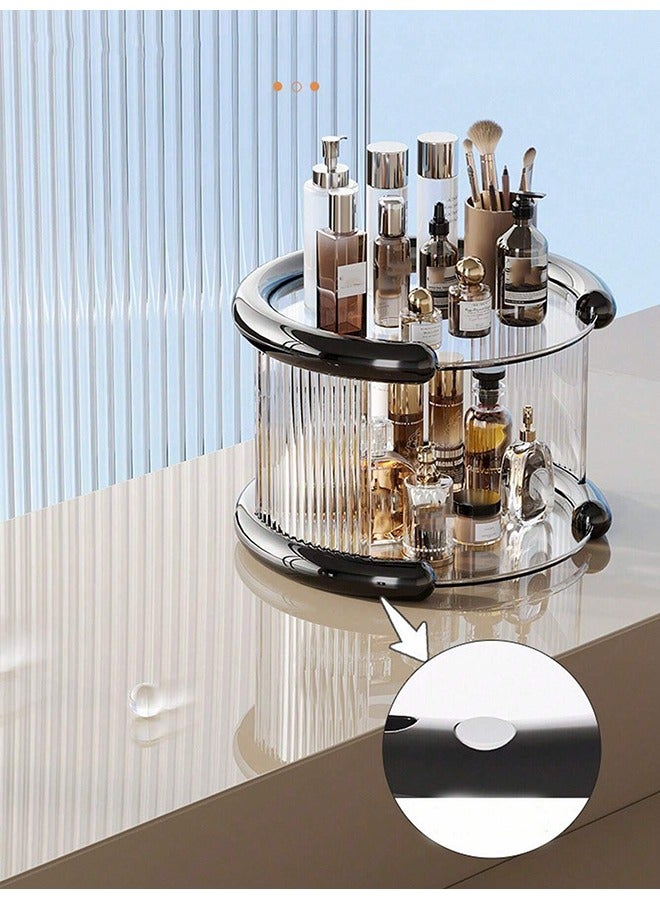 XiuWoo 3-Tier Skincare Organizer Makeup Organizer Cosmetics Organizer and Storage Perfume Display Stand for Dresser Organizer Countertop 3 Tier Black Bathroom Skincare Organizers Makeup Storage Cosmetic Organizer - Image 3