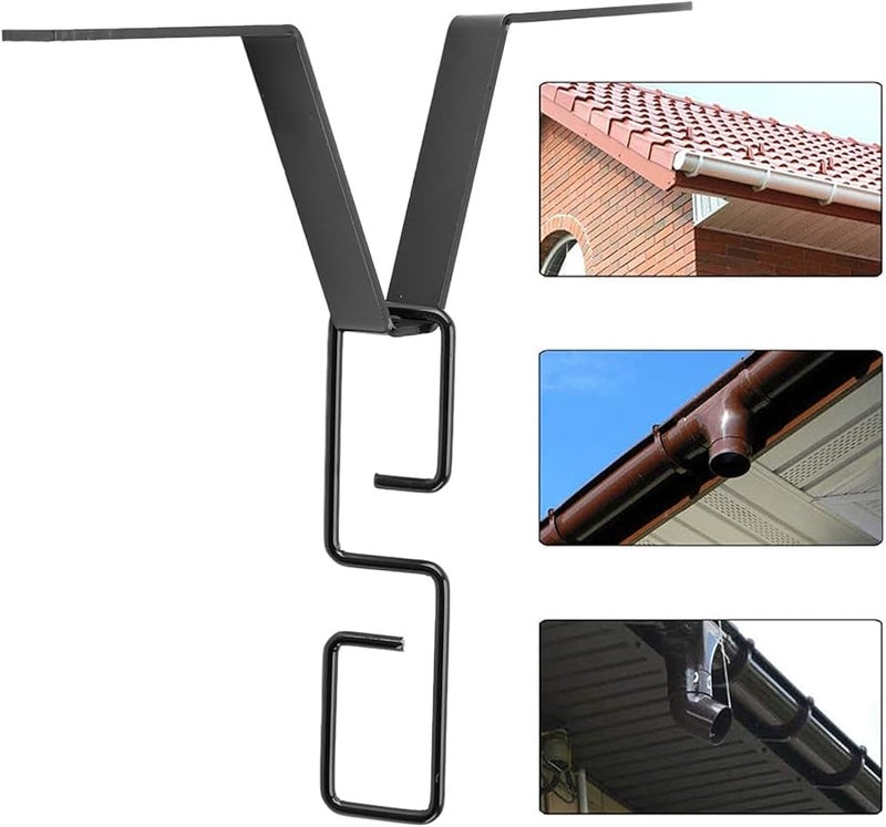 مشبك حرف V الحديدي لتصريف مياه الأمطار، محول سلسلة المطر، خطاف تعليق، أدوات تثبيت سوداء، ماسورة تصريف - Image 3
