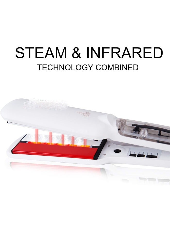 عام مكواة بخار بالأشعة تحت الحمراء، مكواة سيراميكية بالأشعة تحت الحمراء، تقويم وتجعيد 2 في 1، تحكم في درجة الحرارة بالفولتية المزدوجة - Image 2