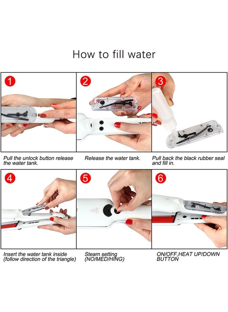 عام مكواة بخار بالأشعة تحت الحمراء، مكواة سيراميكية بالأشعة تحت الحمراء، تقويم وتجعيد 2 في 1، تحكم في درجة الحرارة بالفولتية المزدوجة - Image 4
