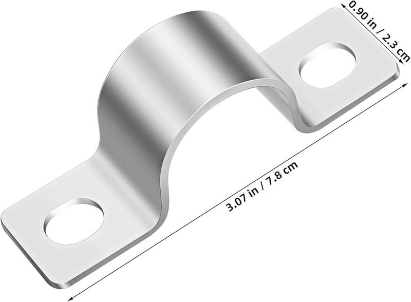 Heavy Duty Stainless Steel U Bracket Pipe Clamps 10pcs Dual Mounting Rigid Strap Holder - Image 3