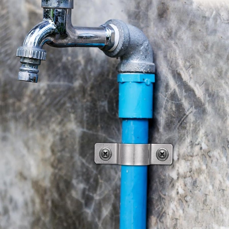 Heavy Duty Stainless Steel U Bracket Pipe Clamps 10pcs Dual Mounting Rigid Strap Holder - Image 5