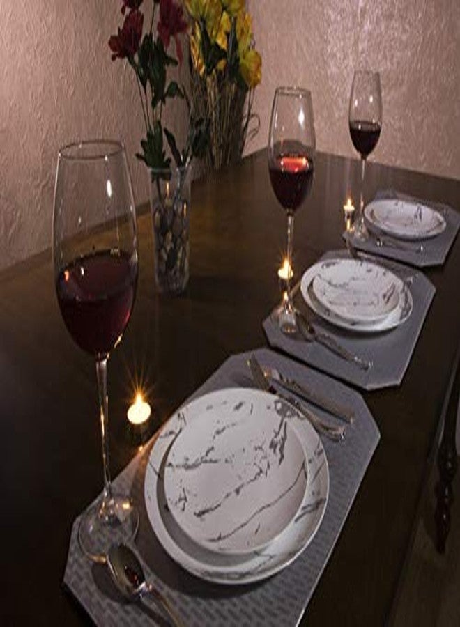 Trendables 60 Pack Disposable Dinnerware Combo - Marble Design Plastic Plates Set Includes: 30 10.25 in. Large Dinner Plates & 30 8" Salad/Dessert Plates - Premium Marble Like For Parties Weddings - Image 5