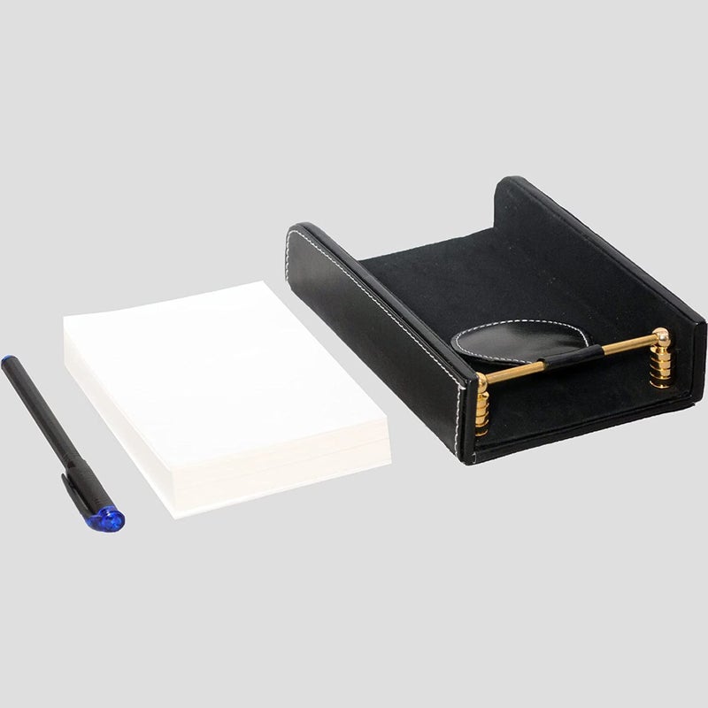 Vanquish 2 Piece Table Accessories Memo Pads Paper Holder & Stylish Pen Stand PU Leather Cube Dispenser for Office Desk Collection Organizer - Image 5