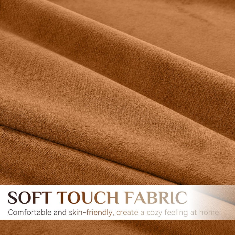 Softalker Throw Pillow Covers Set of 4, Velvet Soft Solid Colors Pillow Covers 18x18 Inch, Decorative Cushion Pillow Case for Couch Sofa Bedroom Living Room(Beige/Brown) - Image 2