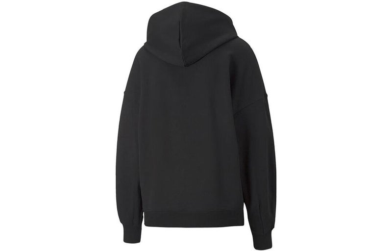 PUMA (WMNS) PUMA Classic Oversized Hoodie TR 'Black White' - Image 2
