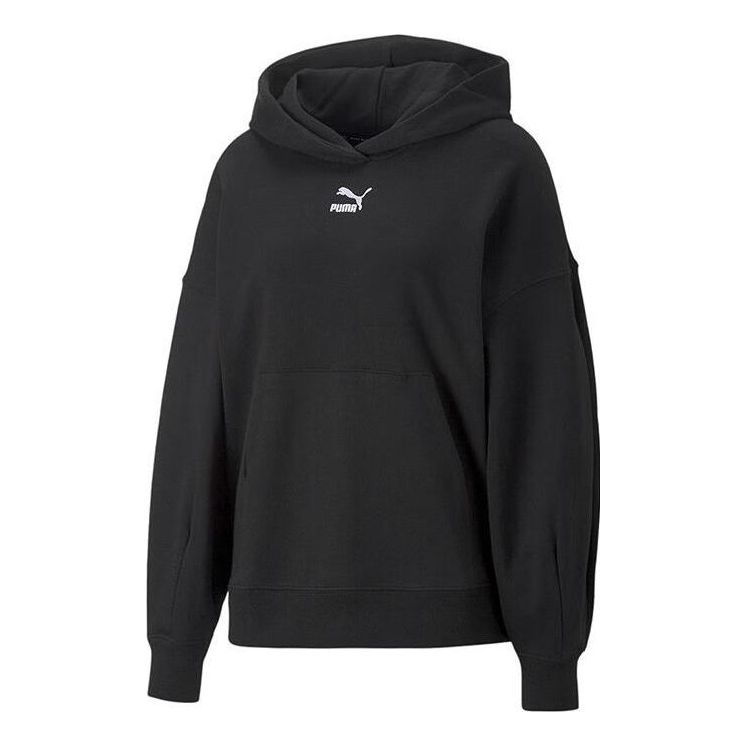 PUMA (WMNS) PUMA Classic Oversized Hoodie TR 'Black White' - Image 1