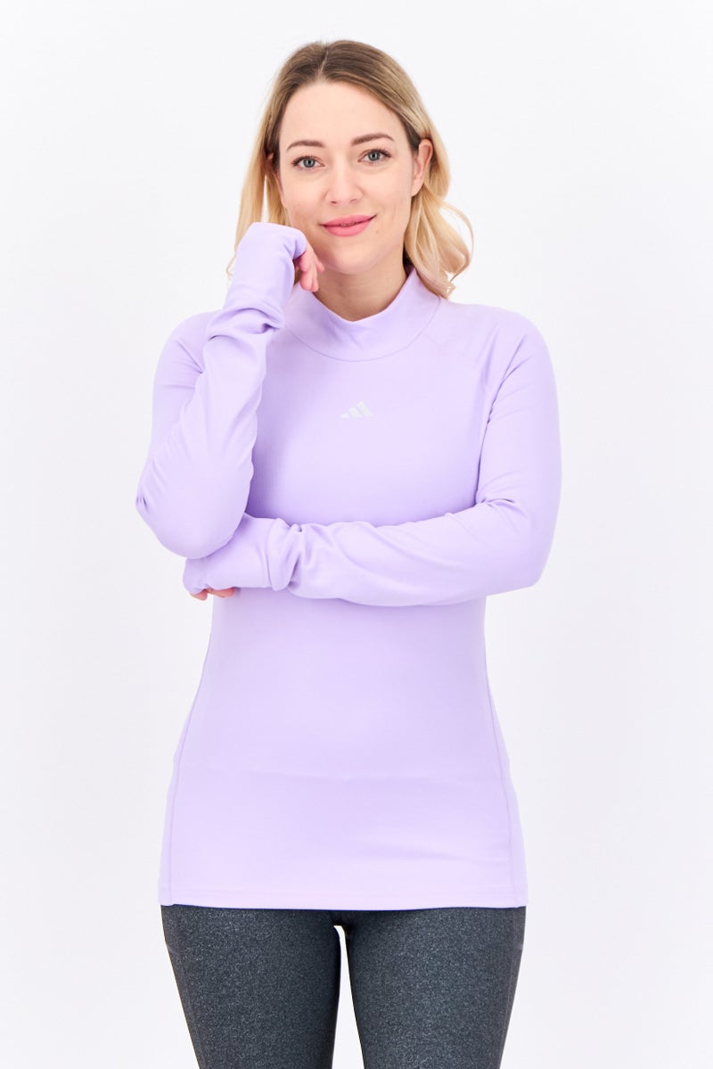 Adidas Women Sportswear Fit Long Sleeve Football Top, Light Purple - Image 1