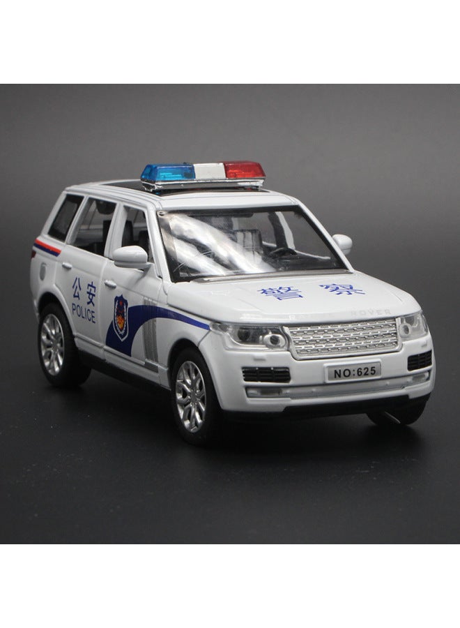 1:32 Police Car Model Children's Toy Car Alloy Light Music Pull Back Six Open Door Police Car Toy-Color:1 To 32 Black Manba Cooluze Police Car-White - Image 5