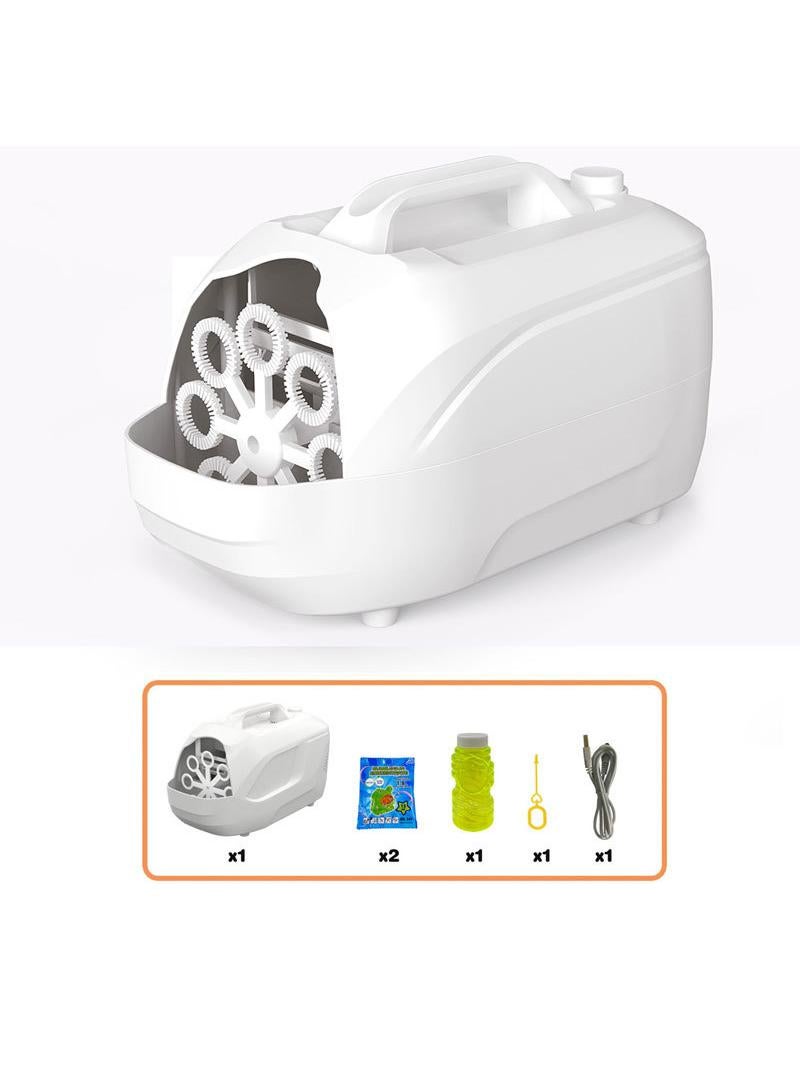 Y&D Kids Suitcase Shape Electric Bubble Blower White - Image 3