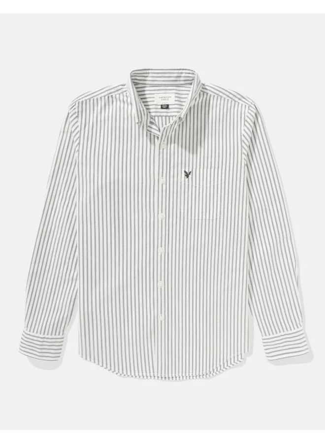American Eagle AE Striped Slim Fit Oxford Button-Up Shirt