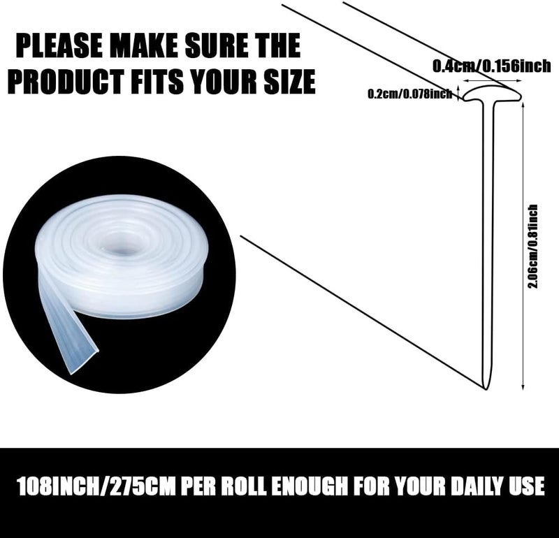 Tinsky Framed Shower Door Bottom Seal Strip Replacement Shower Bottom Waterproof Door Rubber Sweep Trim Clear Seal for Home Bathroom Glass Shower Door, 108 Inch - Image 5