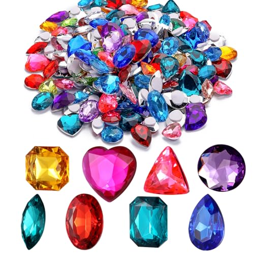 RICHNESS 110pcs Self Adhesive Craft Jewels Jumbo Bling Crystal Gem Stickers Assorted Shapes Colors Rhinestone Stickers for Arts & Crafts Projects - Image 1