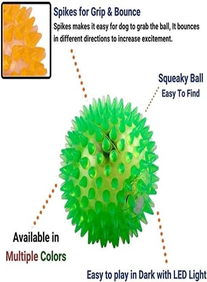 ADB CREATIONS Spike Ball with LED Light and Flashing Sound for Kids, Rubber Play Balls, 6 cm, Multicolor, Pack of 4 - Image 5