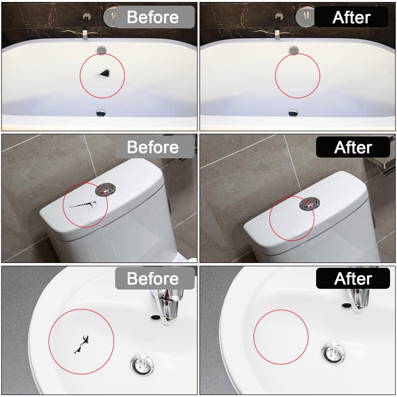 LANBOKIT Tile, Granite and Marble Repair Kit(Color Match), 3.7 OZ Tub and Fiberglass Shower Repair Kit with Strong Adhesion, Porcelain Stone Repair Kit for Cracks, Holes, Chips, Scratches, Dents - Image 2