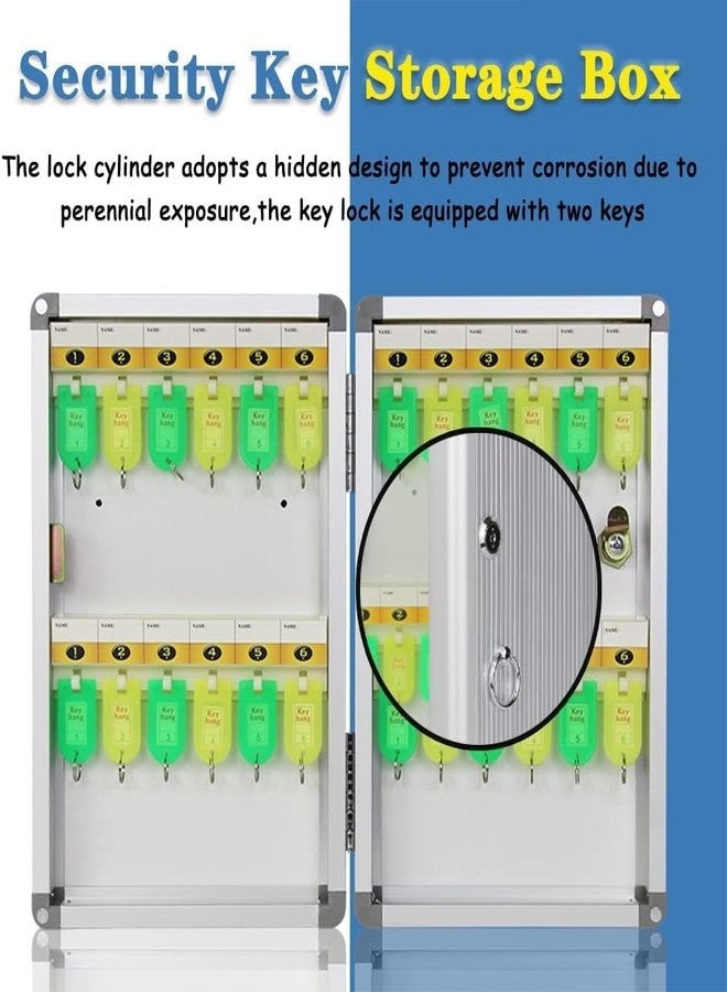 Deoxys Key Box Wall Mount with Code, Key Cabinet Lock Box for 24 Keys, Metal Key Storage Box with Key Tags and Number Sticker - Image 2