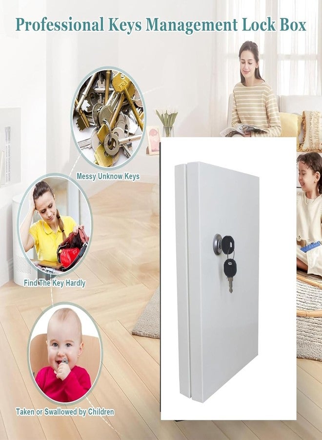 Deoxys Key Box Wall Mount with Code, Key Cabinet Lock Box for 24 Keys, Metal Key Storage Box with Key Tags and Number Sticker - Image 3