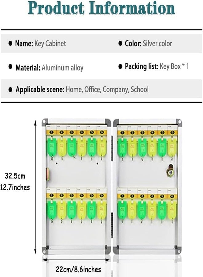 Deoxys Key Box Wall Mount with Code, Key Cabinet Lock Box for 24 Keys, Metal Key Storage Box with Key Tags and Number Sticker - Image 4