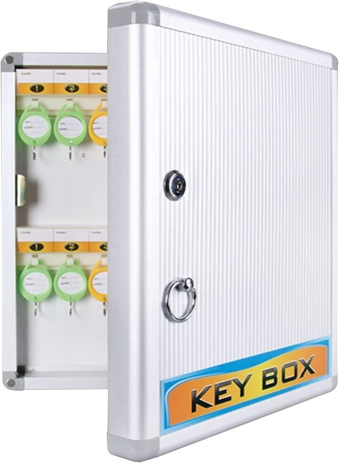 Deoxys Key Box Wall Mount with Code, Key Cabinet Lock Box for 24 Keys, Metal Key Storage Box with Key Tags and Number Sticker - Image 1